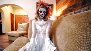 Scarlet Skies is having a Halloween bang with her stepbro