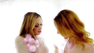 Two girls with hot bodies are into wild lesbo gaping