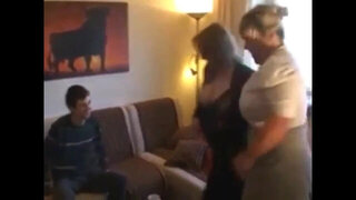 Passionate sex between two housewives and boy