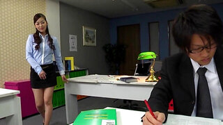 Sexy boss Maria Ono is in heat for a new intern's dick