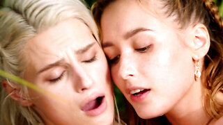 Handsome blonde with a fit figure orgasming after oral