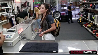 Schoolgirl pussy gets pawned by owner