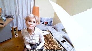 Old blonde stuffed to the gills in the hottest POV vid