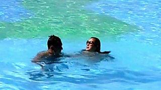 Sexy amateurs in the aqua park scene 1