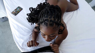 Gorgeous ebony Hazel Grace feeling horny for a BWC