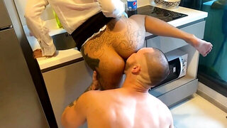 Legit creampie for an inked-up Asian bombshell