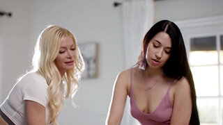 Lesbian massage hotties cannot wait to devour pussy