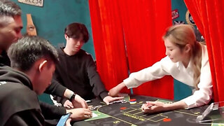 Taiwanese twat getting banged in a very kinky setting