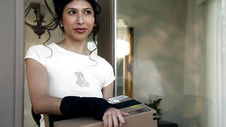 Tall man with tattoos and a big dick is rocking a slut