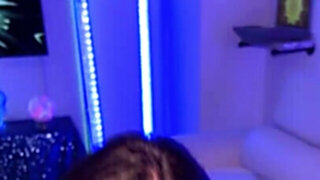 Busty bimbo with a shaved pussy banged in POV