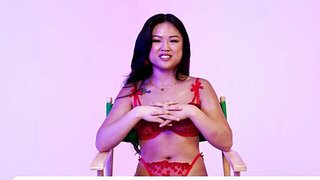 Red lingerie hottie lets a random guy fuck her up