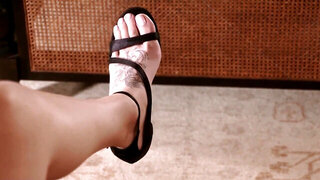 Giving her a foot massage and feeling horny for her