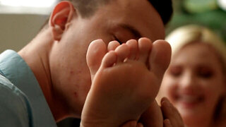 Blonde with soft feet, Zazie Skymm, fucks a fetishist