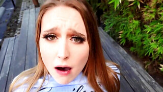 Adorable girl teases with her skirt before getting gaped