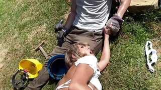 Hunting down a horny blonde with the sluttiest shorts
