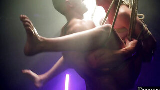 Artistic anal sex during a highly erotic fictional bondage scene