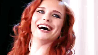 Redhead with a great body massaged and facefucked