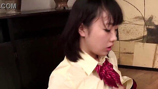 Japanese student with a sexy body is going to cross this line too