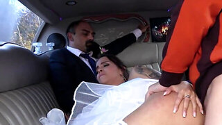 Cuckold groom watches his bride getting fucked into ass