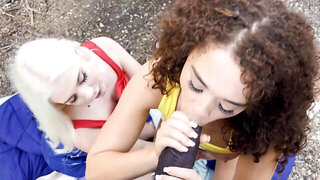 Lucky dude scores with two perfect girls in a POV movie