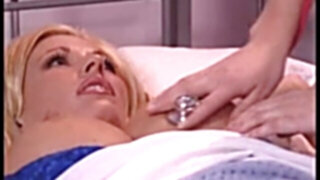 Michelle Thorne plays with nurse