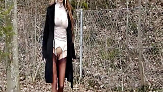 Going Knuckle Deep his blistering wifey over a public park bench