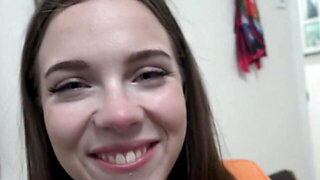 Petite teen Venus Vixen pulls up her skirt and gets fingered