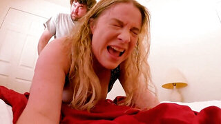 Stepmom shows her ass before enjoying BRUTAL BUTT SEX