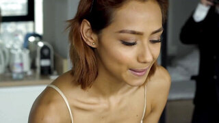 Cute babe with a nice smile sucking and banging a BBC