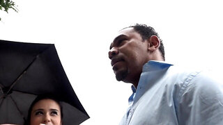 Naive foreign pussy gets fucked hard by two fat dicks