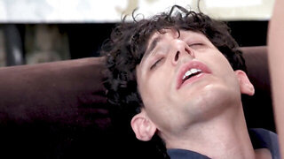 Guy enters the house and devours her tight wet pussy