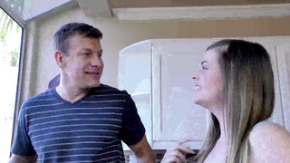 Kendra Lynn seduces her step-dad and makes his cock hard