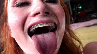 Teen cutie Scarlet Skies is trying to make the man cum