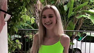 A blonde woman with a fit figure eaten out and fucked