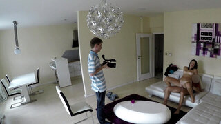 Amateur couple is fucking while their friend is filming